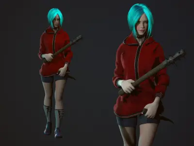 Survivor Girl 3 Low-poly 3D model