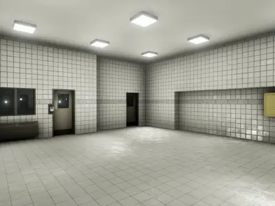 Facility interior modular UE4 Low-poly 3D model