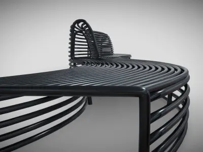 Metal Bench Free 3D model