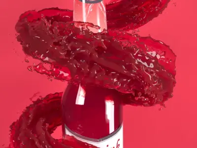 Animated Water plash spiral 3D model