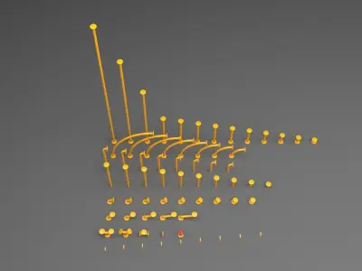 PBR Industrial Pipes Small Low-poly 3D model