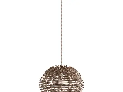 Bird Nest Rattan Lampshade Pendant Light 3D model