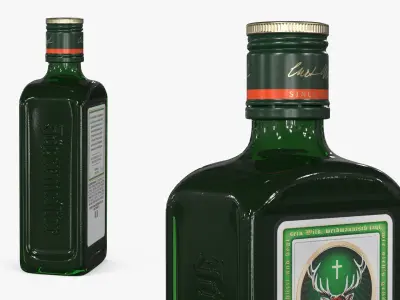 Jagermeister Herbal Liquor Bottle 1L 3D model