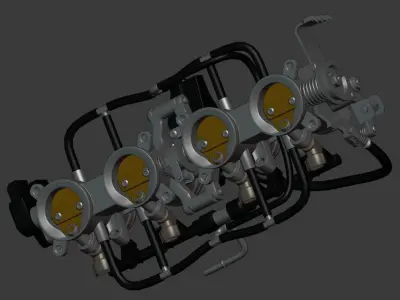 Throttle Engine Z900 Low-poly 3D model