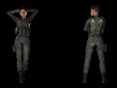 Raven Steele -Warrior Queen of the Frontlin Low-poly 3D model