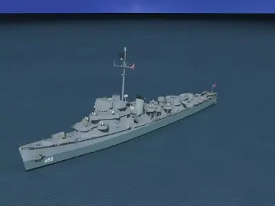 Evarts Class Destroyer DE260 USS Wintle 3D model
