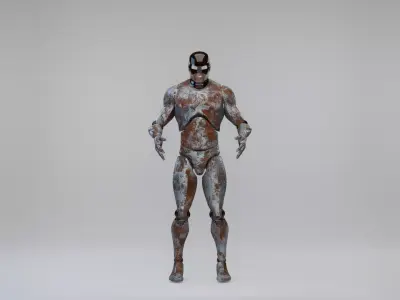 Fully Rigged Rusty Robot Character 3D model