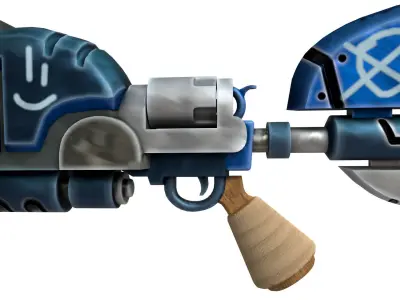 Stylized shark gun Low-poly 3D model