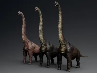 Dinosaur Brachiosaurus Sauropod Low-poly 3D model