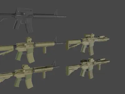 M4a1 rifle Low-poly 3D model