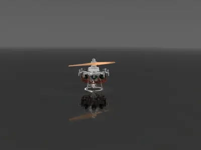 RADIAL NINE CYLINDER ENGINE 1978 3D model