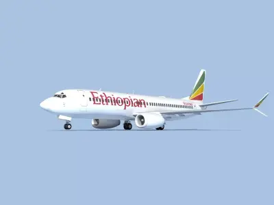 Boeing 737-800 Max Ethiopian Airlines 3D model