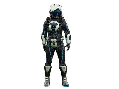 CYBER ASTRONAUT-F  Rigged for Unreal Engine - Unity - MIXAMO 3D model