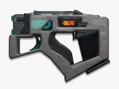 Sci-fi Metalic Pistol Gun Low-poly 3D model