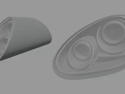 Porsche Headlights Low-poly 3D model