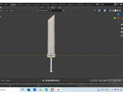 big fantasy sword Low-poly 3D model