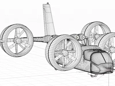 Bell X-22 - Hover Assault Transport - The DUCT DEVIL Low-poly 3D model