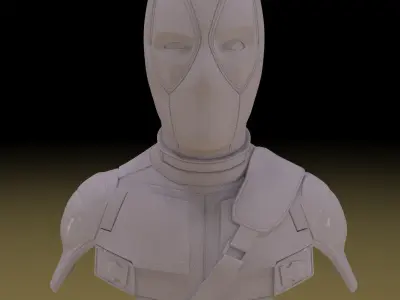 Deadpool Bust Sculpture 3D Model Ready for Printing 3D print model
