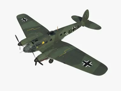 Heinkel He 111 B3-DB Low-poly 3D model