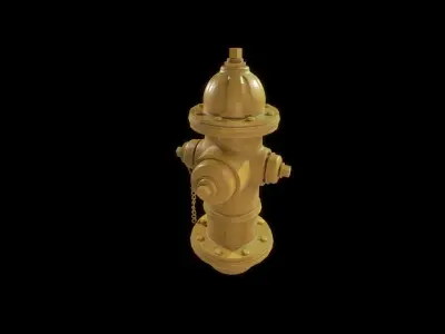 Firehydrant painted yellow Low-poly 3D model