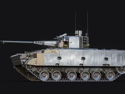 2S38 Derivatsiya PVO Russian Game Ready LODs Rigged Low-poly 3D model