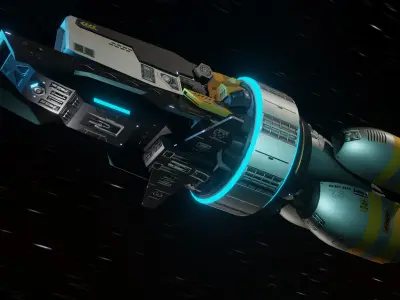 Gladius Spaceship Low-poly 3D model