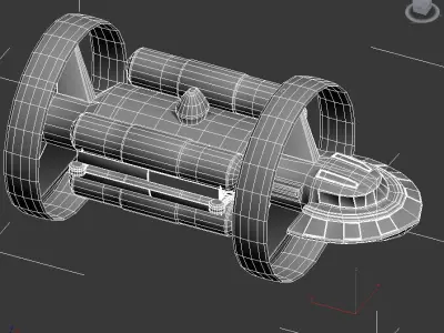 spacecraft spaceship with wheels Low-poly 3D model