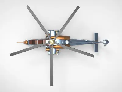 Agusta A129 Mangusta mettalic 3D model
