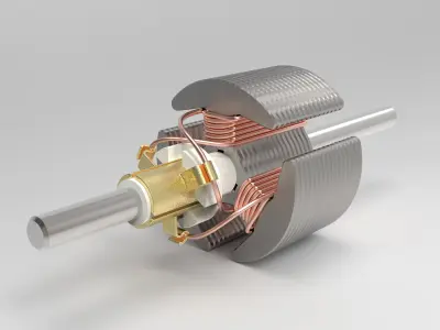 DC Electric Motor SolidWork 3D model