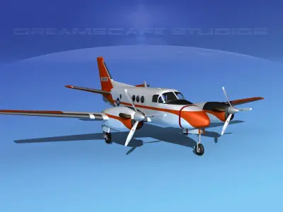 Beechcraft C-6 King Air US Navy 3D model