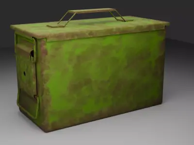 Military Ammunition Realistic Rusty Metal Ammo Box Game Asset Low-poly 3D model