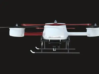 Drone Quadrocopter With Camera Rigged 3D model