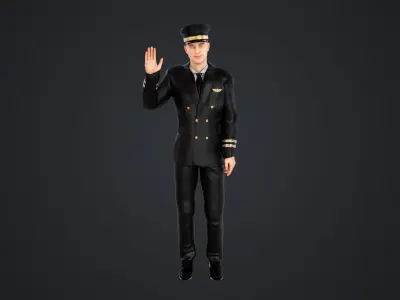 Aircraft pilot Low-poly 3D model