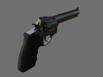 Black Revolver 44 - Magnum - Gun - Weapon - Arma Low-poly 3D model