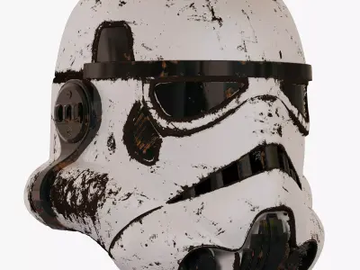Star Wars Damaged stormtrooper helmet 3D model