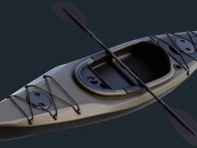 Low Poly PBR Kayak Low-poly 3D model