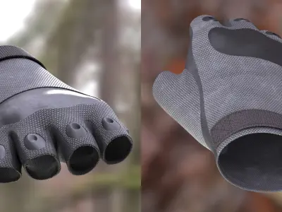 Gloves 18 - All MH Bodies - UE5 Skeletons - Rigged Low-poly 3D model