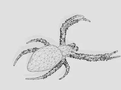 Orb-weaver spider Low-poly 3D model