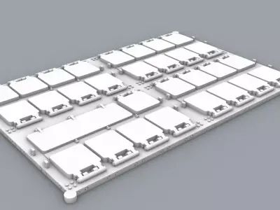 VLS Vertical Launching System Low-poly 3D model