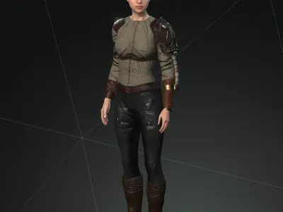 Steampunk rigged character Low-poly 3D model order