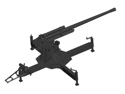 85 mm air defense gun M1939 3D model