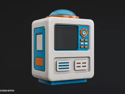 Retro Console - Retro Computer Low-poly 3D model