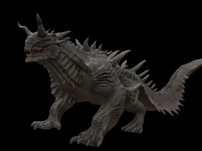 Dragon Alien Creature Low-poly 3D model