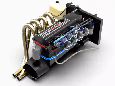 3SGE Beams Toyota Engine Low-poly 3D model