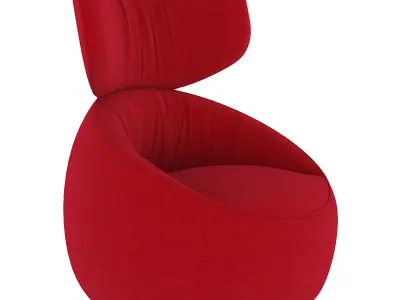 moooi hana low back armchair wingback liscio Free low-poly 3D model