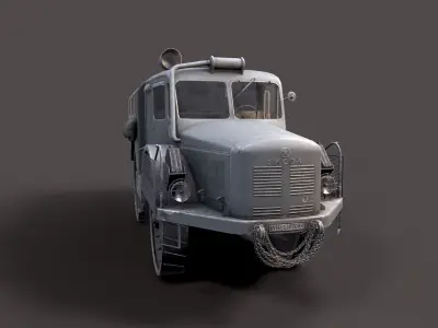 Skoda Radschlepper Ost  Low-poly 3D model