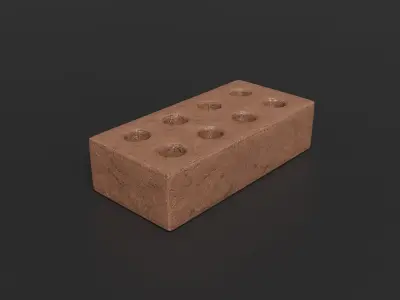 Red holey brick Lowpoly pack of bricks blocks low-poly Free low-poly 3D model
