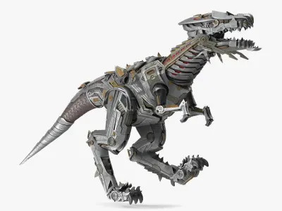 Robotic Dinosaur Rigged for Cinema 4D 3D model
