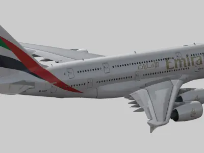 Airbus A380-8 Emirates airlines Expo 2020 livery Low-poly 3D model