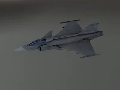 SAAB Gripen - Fighter Jet - Photorealistic Low-poly 3D model